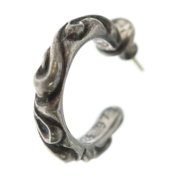 Chrome Hearts Jewelry - Chrome Hearts Hoop Scrool Scroll Earrings Silver